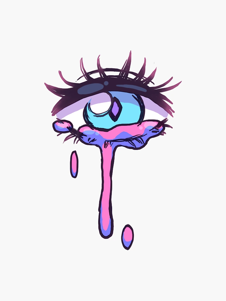 Pastel Goth Bunny Eyeball Sticker by GriffyPrints