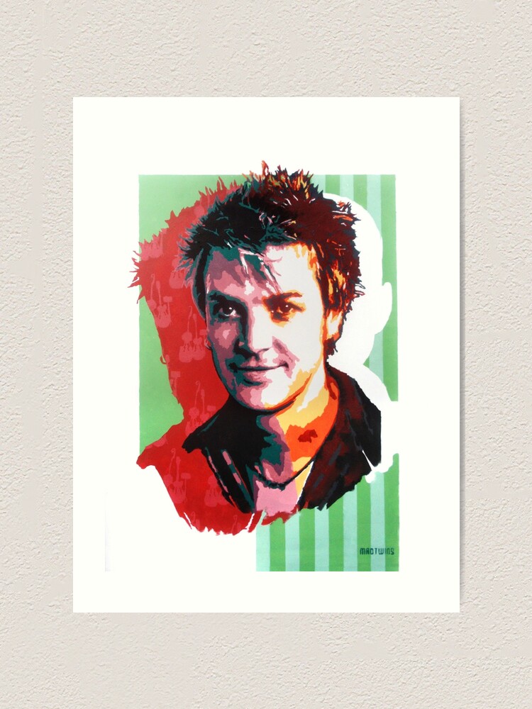 Chris Living End stencil portrait by Mad Twins Art Print for Sale