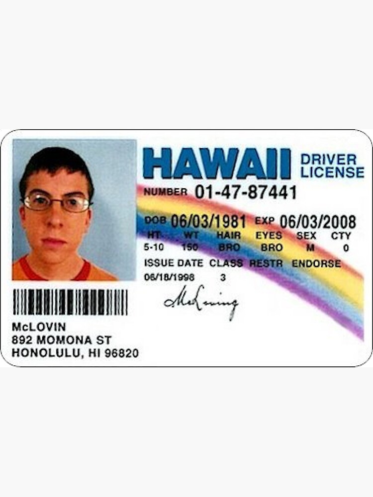 Mclovin Fake Id Poster By Mbk1745 Redbubble