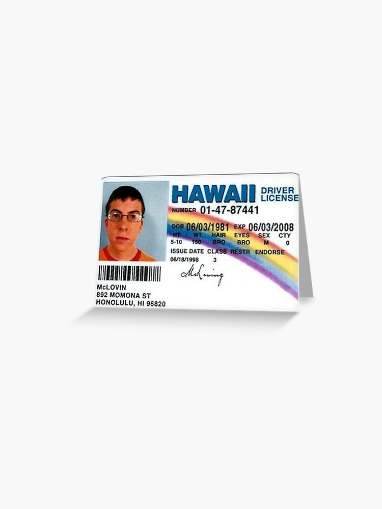 Mclovin Fake Id Card
