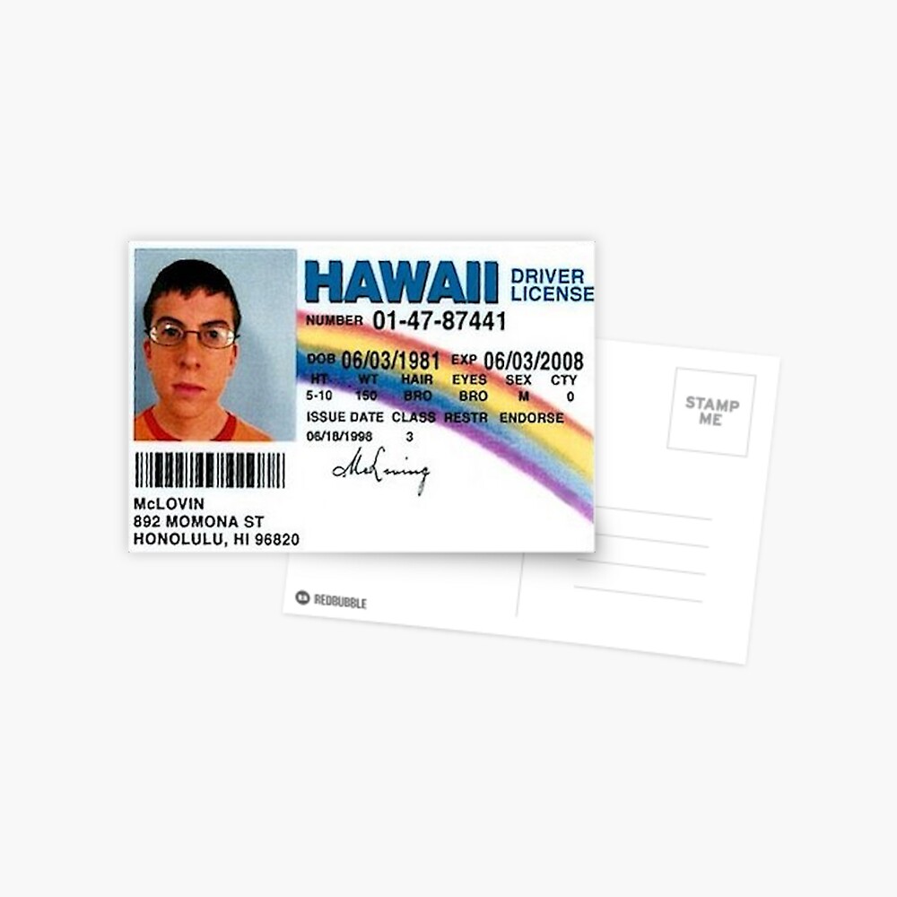 Mclovin Fake Id Front And Back