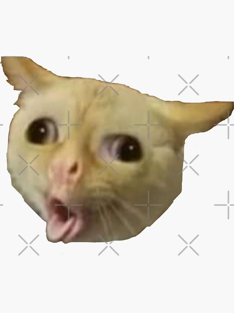 "Cat Coughing Like A Kid Meme" Sticker for Sale by RachelTintedRed