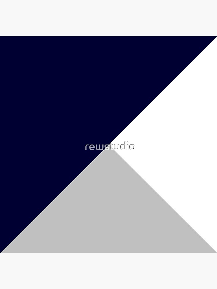 Tricolor Marineblau Silbergrau und Weiß von rewstudio