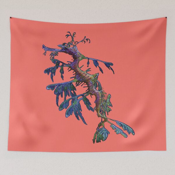 Item preview, Leafy Sea Dragon on Living Coral - Pantone Colour for 2019 by Amanda M Lucas designed and sold by Amanda Lucas.