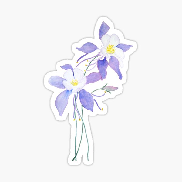 blue white and purple wildflower 2020 Sticker for Sale by