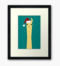 SANTA LLAMA Framed Print