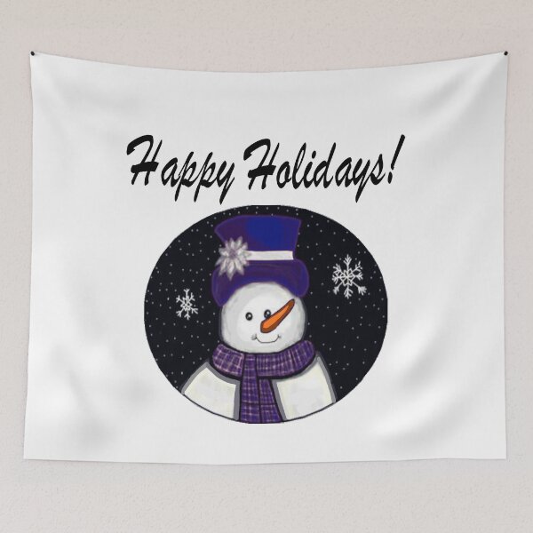 Item preview, Blue Snowman Happy Holidays  designed and sold by CatGirl101.
