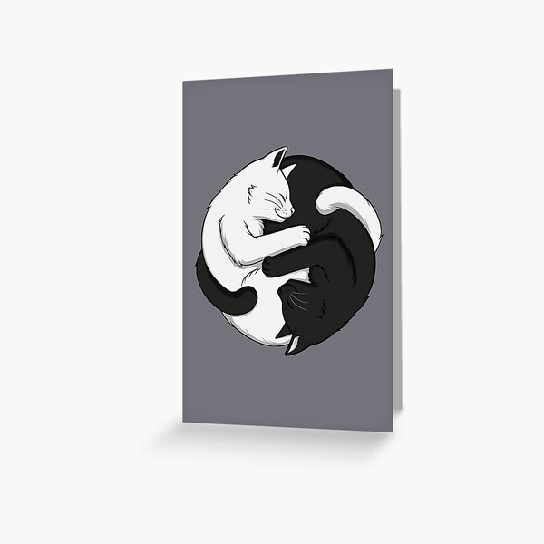 Yin Yang Cats Greeting Card