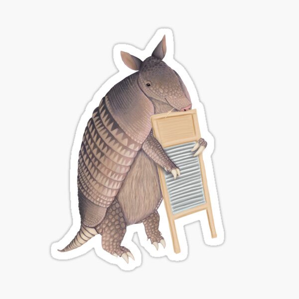 Armadillo playing the washboard Sticker