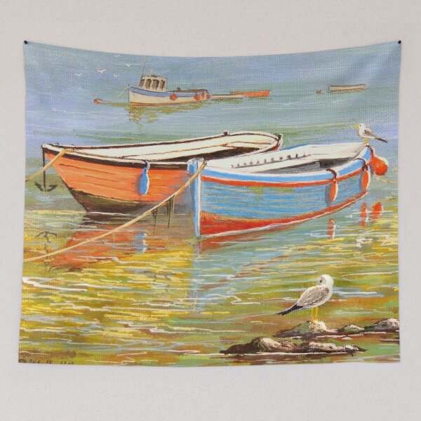 Item preview, Barcos azules y naranjas designed and sold by William Holkham.