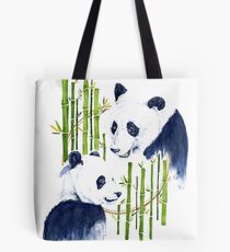 "Harmony" - Pandas and Bamboo Watercolor Tote Bag