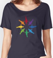 Color: Sea Lion Rainbow Pinwheel Women's Relaxed Fit T-Shirt