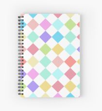 colorful pastel check pattern candy joker, clown Spiral Notebook