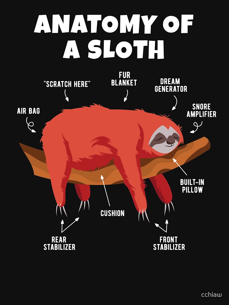 "Anatomy of a Sloth" T-shirt by cchiaw | Redbubble