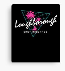 Retro 80s Neon 'Loughborough' Vintage East Midlands Canvas Print