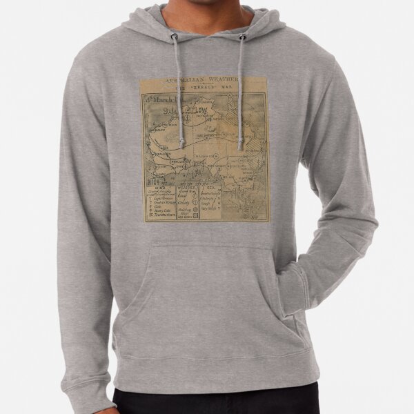Australian Weather Map 4 March 1914 Lightweight Hoodie