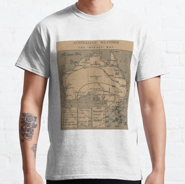 Australian Weather Map 29 June 1914 Classic T-Shirt