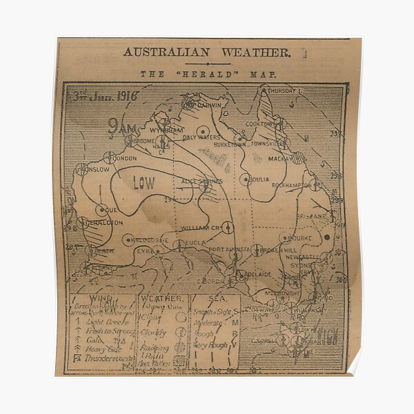 Australian Weather Map 3 June 1916 Poster