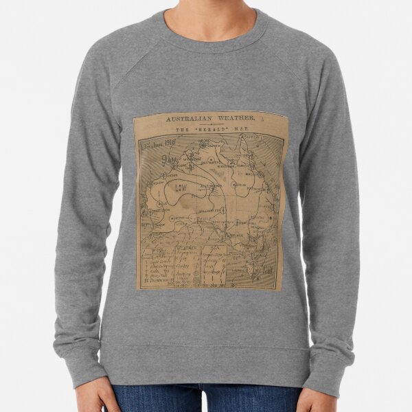 Australian Weather Map 3 June 1916 Lightweight Sweatshirt