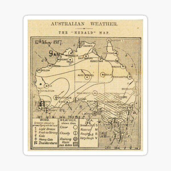 Australian Weather Map 12 May 1917 Sticker