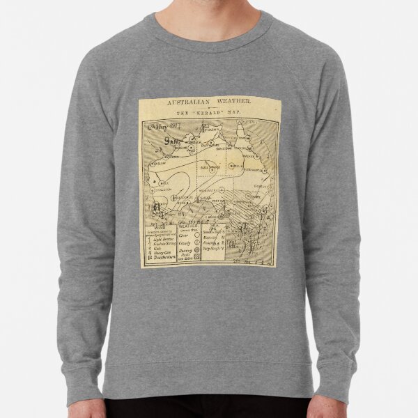Australian Weather Map 12 May 1917 Lightweight Sweatshirt