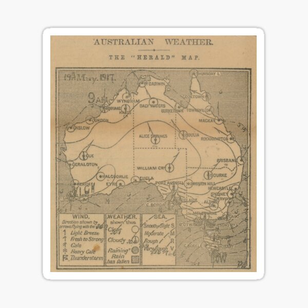 Australian Weather Map 19 May 1917 Sticker