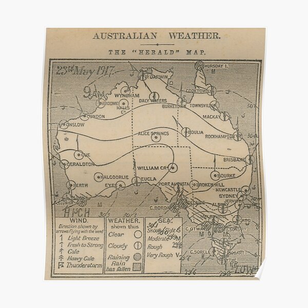 Australian Weather Map 23 May 1917 Poster