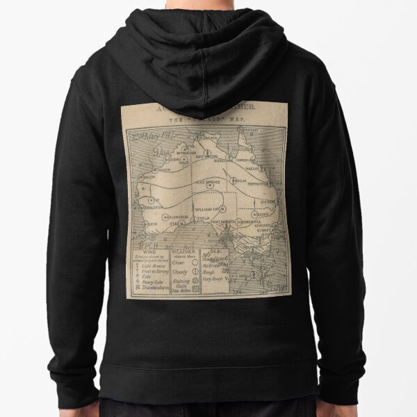 Australian Weather Map 23 May 1917 Zipped Hoodie
