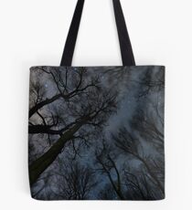 Beautiful Starry night, the Milky Way and the trees, Windy night moving trees, Tote Bag