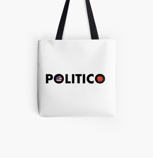 Politico Black All Over Print Tote Bag