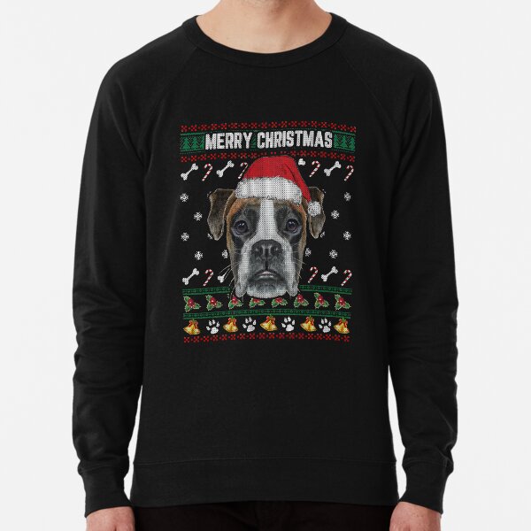Ugly christmas sweater boxer dog on sale