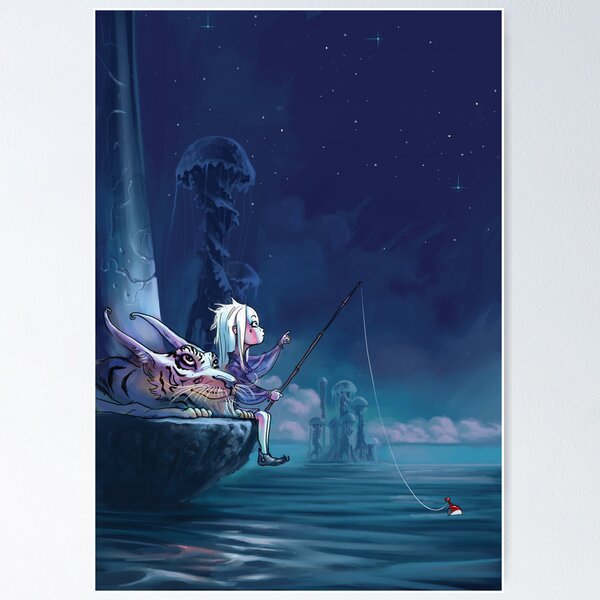 Fantasy illustration - girl and tiger Poster