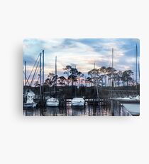 Sunset At Bluewater Bay Marina Metal Print