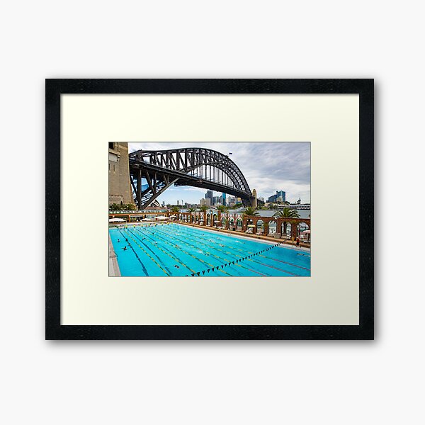 Sydney Harbour Bridge and Olympic Pool Framed Art Print