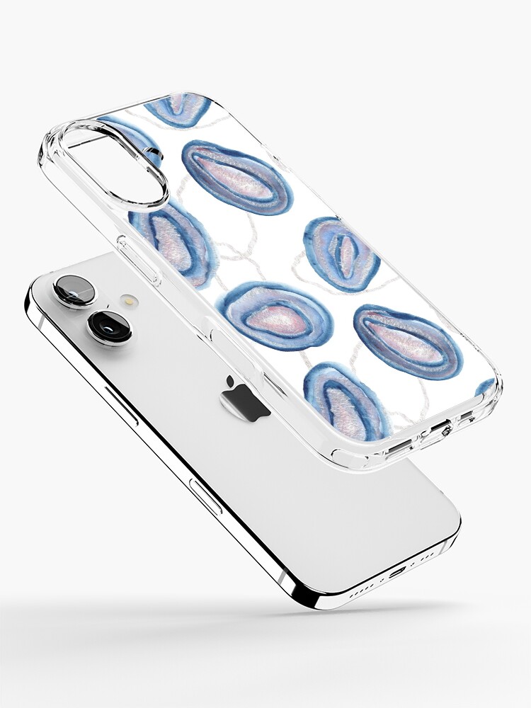 Silver blue geodes / agate slices iPhone Case