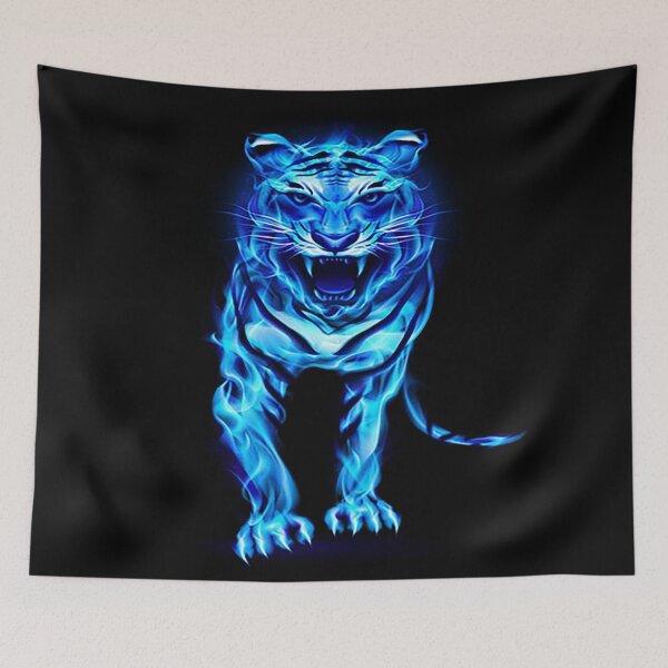 Item preview, Blue Fire Tiger designed and sold by leen12 Art Designs Prints.