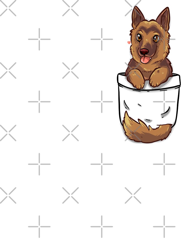 Pocket Cute German Shepherd Alsatian Dog Baby One Piece By