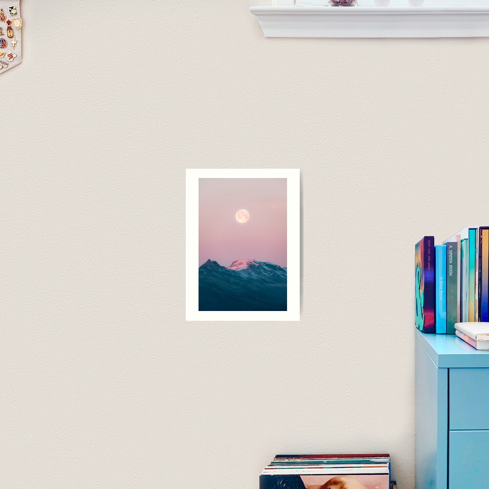 Moon and the Mountains – Landscape Photography Art Print