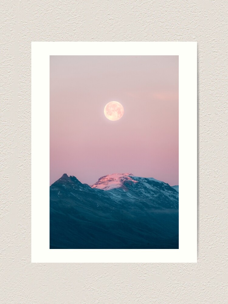 Alternate view of Moon and the Mountains – Landscape Photography Art Print