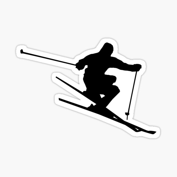 Skiing Silhouette Sticker
