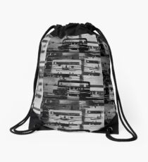 Mixed Tape B&W Drawstring Bag