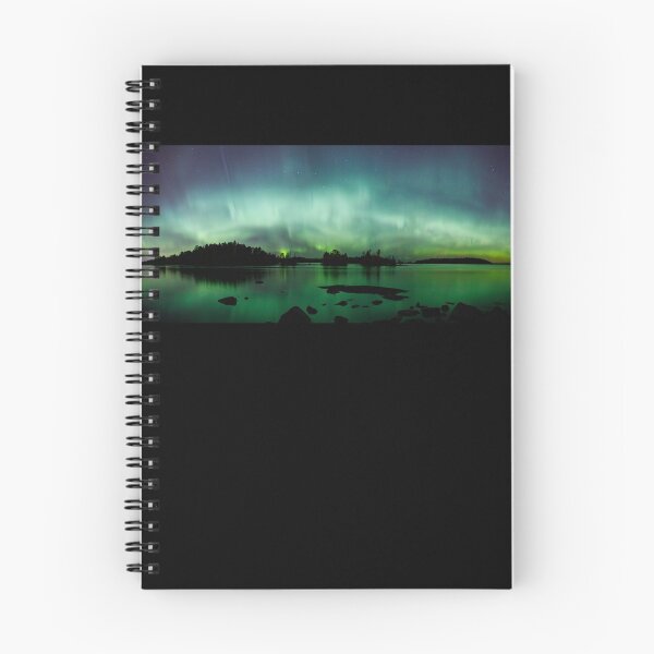 Item preview, Beautiful northern lights over lake panorama designed and sold by Juhku.