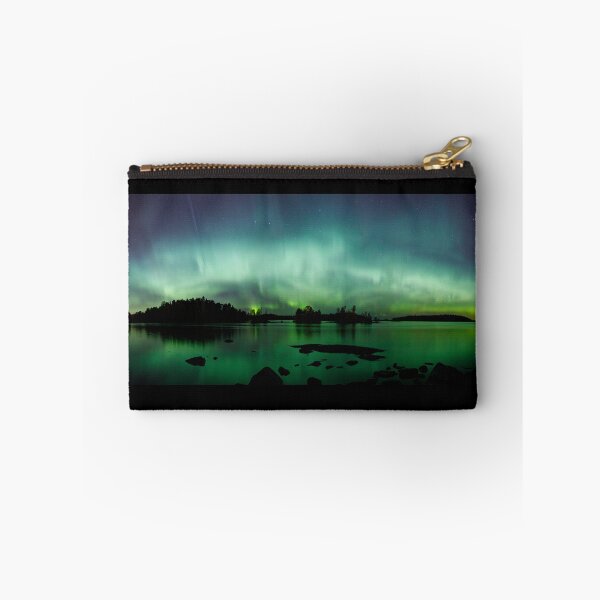 Item preview, Beautiful northern lights over lake panorama designed and sold by Juhku.