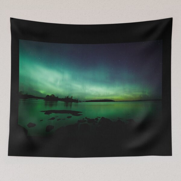 Item preview, Beautiful northern lights over lake designed and sold by Juhku.