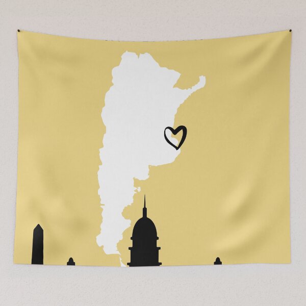 Item preview, BUENOS AIRES ARGENTINA LOVE CITY SILHOUETTE SKYLINE ART designed and sold by deificusArt.