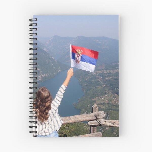 Item preview, little girl with a Serbian flag on the viewpoint Banjska stena Tara mountain designed and sold by goceris.