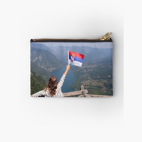 Item preview, little girl with a Serbian flag on the viewpoint Banjska stena Tara mountain designed and sold by goceris.