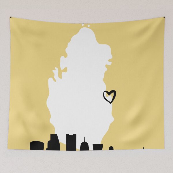 Item preview, DOHA QATAR LOVE CITY SILHOUETTE SKYLINE ART designed and sold by deificusArt.