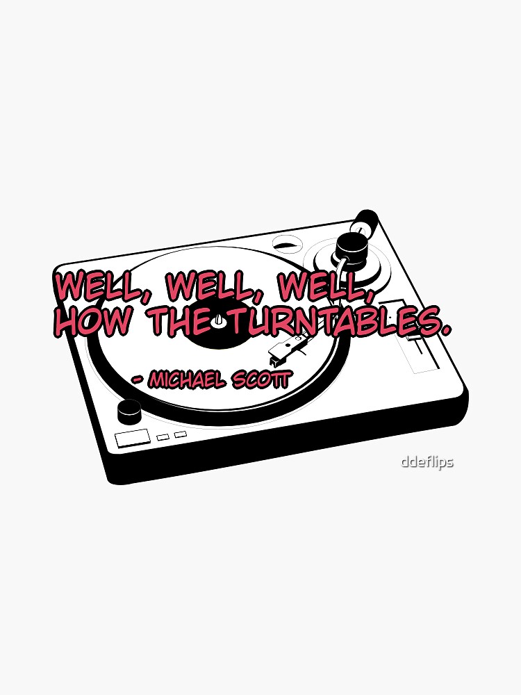 "Turntables Michael Scott" Sticker for Sale by ddeflips Redbubble