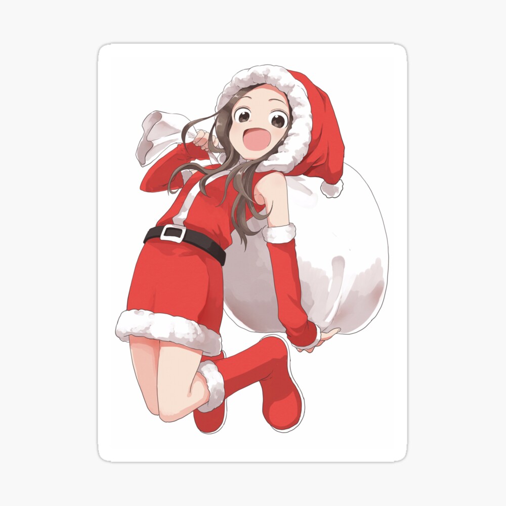 Cute Adorable Kawaii Chibi Girl Dressed in Santa Claus Outfit - Kawaii Girl  Anime - Sticker | TeePublic